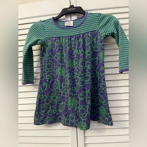 Hanna Andersson Purple and Green Striped and floral dress